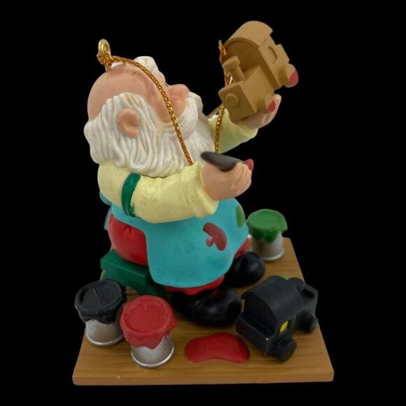 Vintage Westmar Ind Inc 1996 Christmas Ornament  Santa Painting Toys 2.5" - Picture 2 of 7